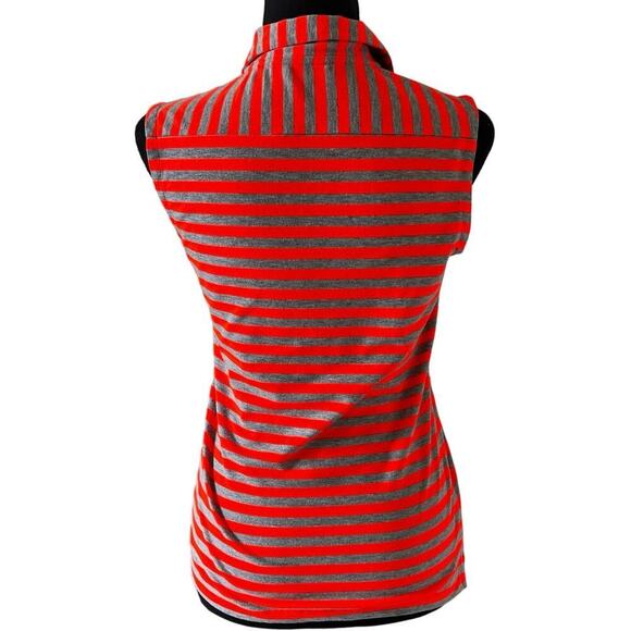 Louis Castel Women’s Golf Stripped Sleeveless Top Orange Size 90/US Small - Picture 2 of 8
